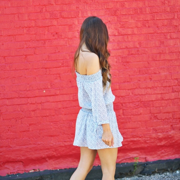 Honey Punch blue floral drop waist dress - Picture 2 of 5